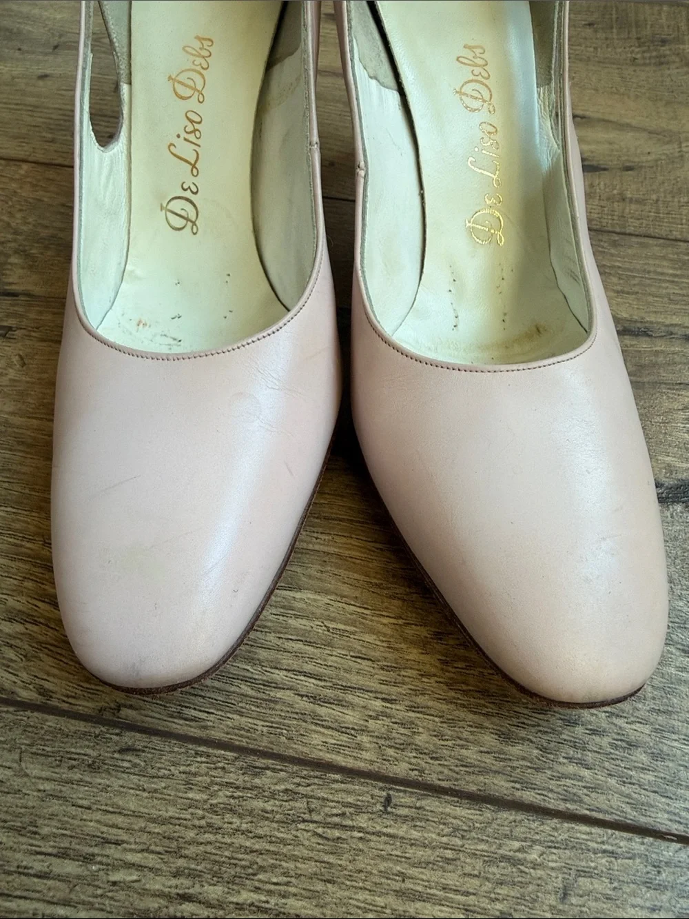 Vintage 50s 60s De Liso Debs Pale Pink Vogue Last Pointed Pumps Heels 8